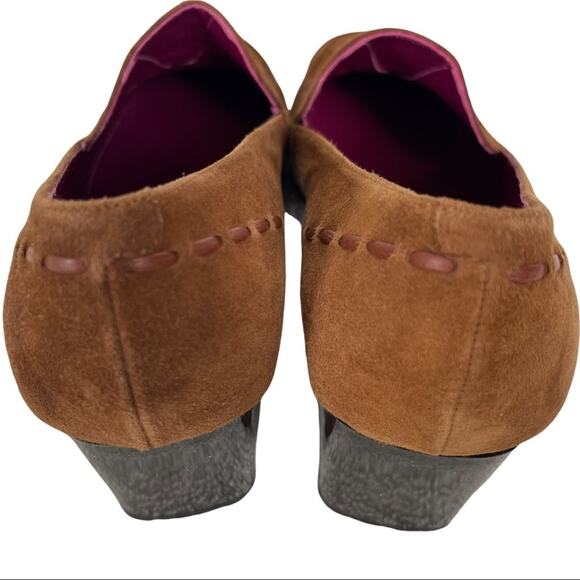 Andre Assous Featherweight Brown Suede Square Toed Shoes Size 7 - Picture 5 of 9